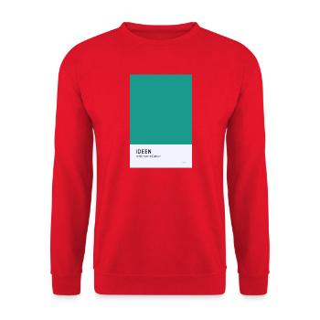 Ideen entstehen im Denken Poster - Unisex Pullover - Rot - Vorne - Alina (178cm) & Michal (187cm)