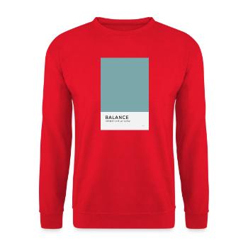 Balance Poster minimalistisch moderner Spruch - Unisex Pullover - Rot - Vorne - Alina (178cm) & Michal (187cm)