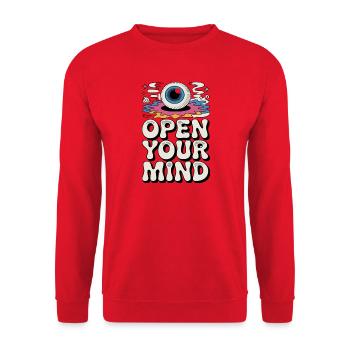  Open Your Mind Psychedelic Auge Retro Hippie - Sweat-shirt Unisexe - rouge - Devant - Alina (178cm) & Michal (187cm)