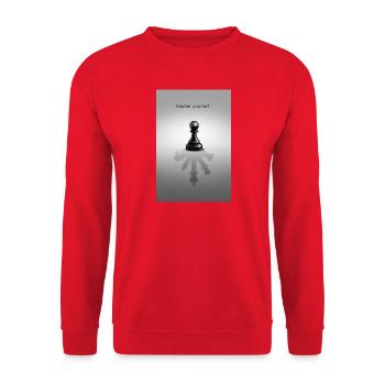Master Yourself Minimal Mindset Design - Unisex Pullover - Rot - Vorne - Alina (178cm) & Michal (187cm)