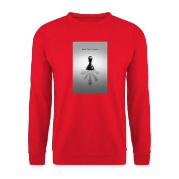 Earn Your Crown Minimal Mindset Design - Unisex Pullover - Rot - Vorne - Alina (178cm) & Michal (187cm)