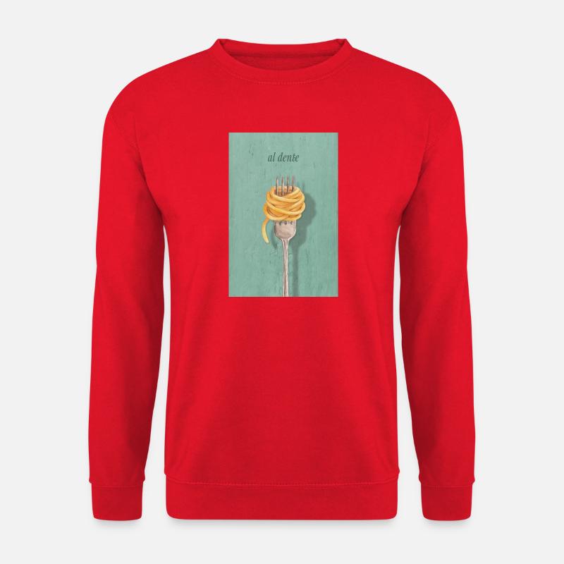 Pasta Gabel al dente Küchen Design - Unisex Pullover - Rot