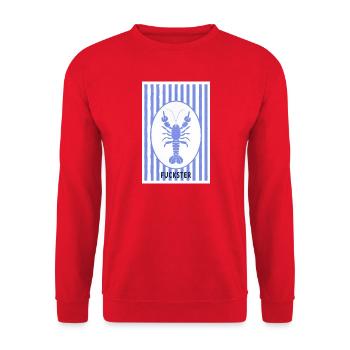 Sweat minimaliste drôle de Fuckster Lhomer - Sweat-shirt Unisexe - rouge - Devant - Alina (178cm) & Michal (187cm)