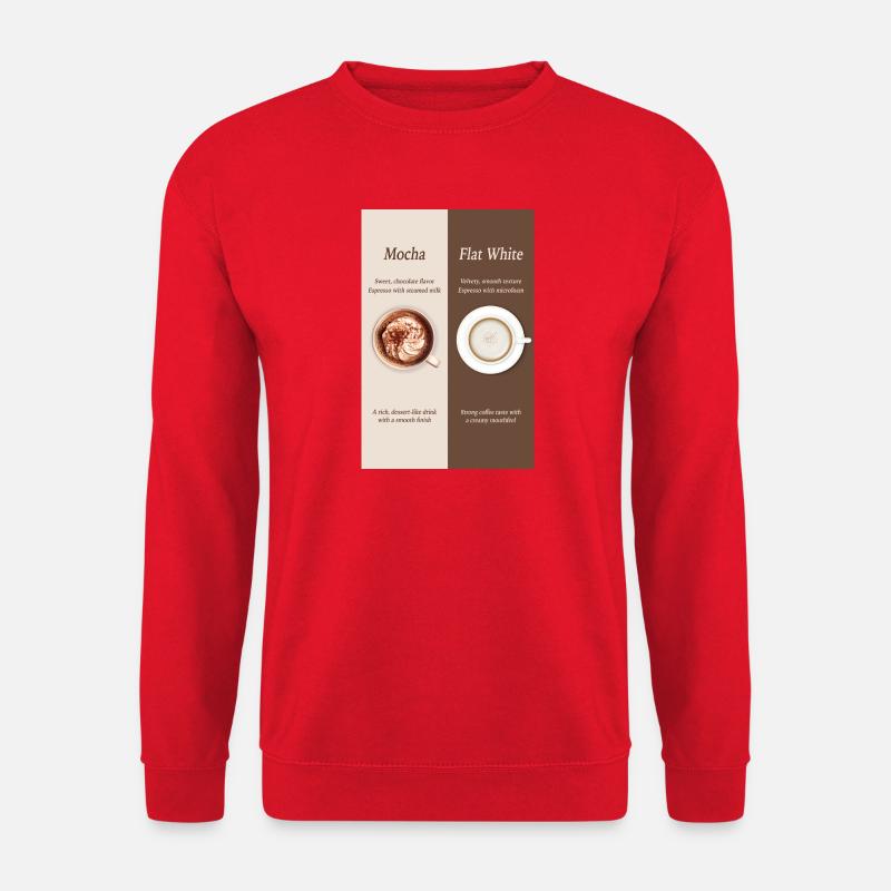 Mocha vs Flat White Coffee Poster - Unisex Sweatshirt - red
