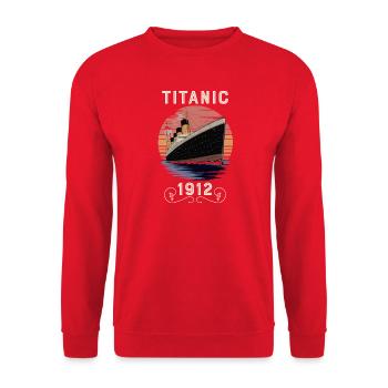 Titanic Vintage Design Titanic Experte Titanic Boys - Unisex Pullover - Rot - Vorne - Alina (178cm) & Michal (187cm)
