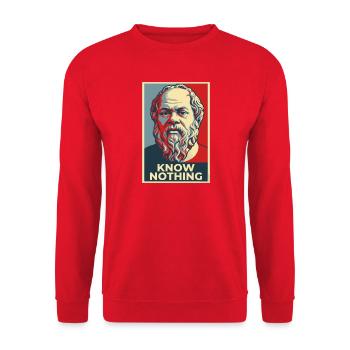 Portrait pop art de Socrate - Sweat-shirt Unisexe - rouge - Devant - Alina (178cm) & Michal (187cm)