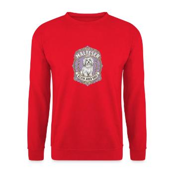 Malteser Vintage Emblem Retro Design - Unisex Pullover - Rot - Vorne - Alina (178cm) & Michal (187cm)