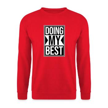 Doing My Best Lustig Ehrlich Motivational Spruch - Unisex Pullover - Rot - Vorne - Alina (178cm) & Michal (187cm)