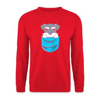 Schnauzer nain - Sweat-shirt Unisexe - rouge - Devant - Alina (178cm) & Michal (187cm)