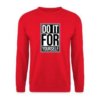 Do It For Yourself Inspirierend Selbstliebe Zitat - Unisex Pullover - Rot - Vorne - Alina (178cm) & Michal (187cm)