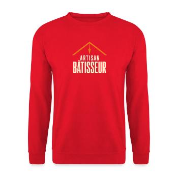artisan-builder-print - Unisex Sweatshirt - red - Front - Alina (178cm) & Michal (187cm)
