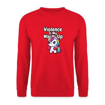 La violence est ma licorne d’échauffement - Sweat-shirt Unisexe - rouge - Devant - Alina (178cm) & Michal (187cm)