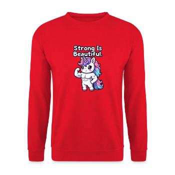 Fort est une licorne belle - Sweat-shirt Unisexe - rouge - Devant - Alina (178cm) & Michal (187cm)