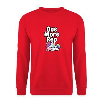 One More Rep Unicorn Gym - Unisex Pullover - Rot - Vorne - Alina (178cm) & Michal (187cm)