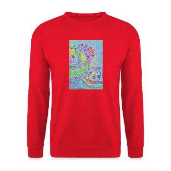Obstkorb - Unisex Pullover - Rot - Vorne - Alina (178cm) & Michal (187cm)