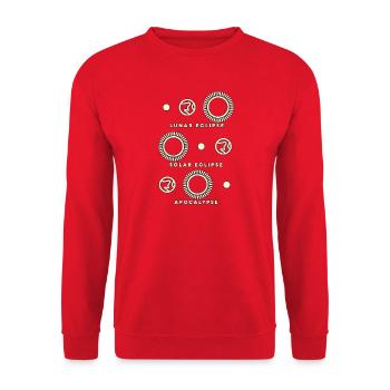 Finsternisse mit kosmischer Pointe - Unisex Pullover - Rot - Vorne - Alina (178cm) & Michal (187cm)