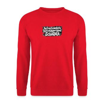 adhs-schalala - Unisex Pullover - Rot - Vorne - Alina (178cm) & Michal (187cm)