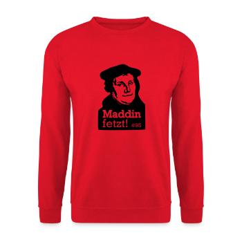 Martin Luther fetzt - Unisex Pullover - Rot - Vorne - Alina (178cm) & Michal (187cm)