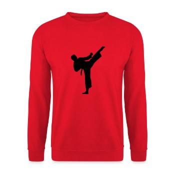 Karate - Unisex Sweatshirt - red - Front - Alina (178cm) & Michal (187cm)