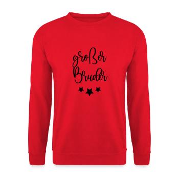 Großer Bruder (verschiedene Farben) - Unisex Pullover - Rot - Vorne - Alina (178cm) & Michal (187cm)