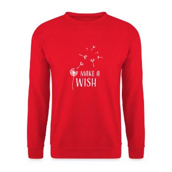 Pusteblume make a wish weiss - Unisex Pullover - Rot - Vorne - Alina (178cm) & Michal (187cm)
