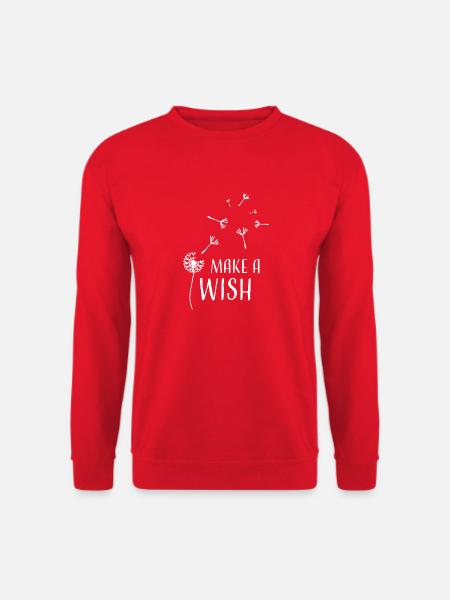 Pusteblume make a wish weiss - Unisex Pullover - Rot