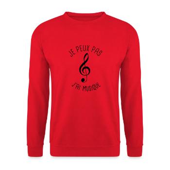 Je peux pas musique - Sweat-shirt Unisexe - rouge - Devant - Alina (178cm) & Michal (187cm)