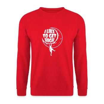 Kletterer Bergsport Mond erklimmen - Unisex Pullover - Rot - Vorne - Alina (178cm) & Michal (187cm)