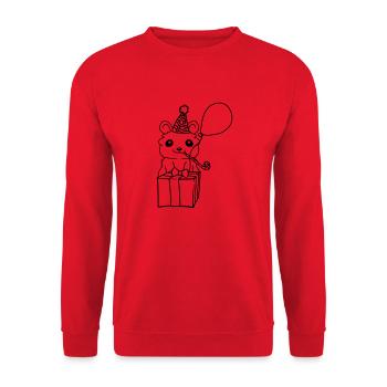 Party Hamster Birthday - Unisex Sweatshirt - red - Front - Alina (178cm) & Michal (187cm)