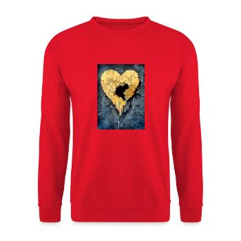 Gebrochenes Herz - Unisex Pullover - Rot - Vorne - Alina (178cm) & Michal (187cm)