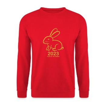 2023 Jahr des Kaninchens - Unisex Pullover - Rot - Vorne - Alina (178cm) & Michal (187cm)