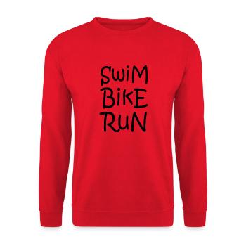 Triathlon Swim Bike Run Marathon - Unisex Pullover - Rot - Vorne - Alina (178cm) & Michal (187cm)