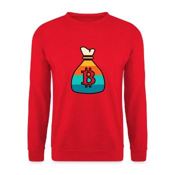 Bourse de bitcoin rétro - Sweat-shirt Unisexe - rouge - Devant - Alina (178cm) & Michal (187cm)