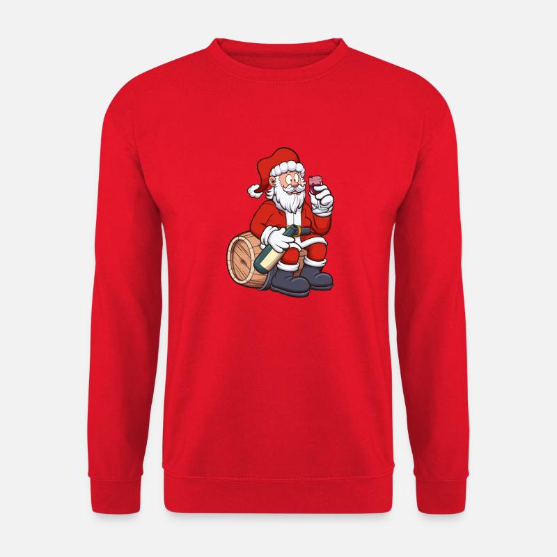 Weihnachtsmann trinkt Wein - Unisex Pullover - Rot