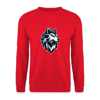 Emblème d’illustration de loup - Sweat-shirt Unisexe - rouge - Devant - Alina (178cm) & Michal (187cm)