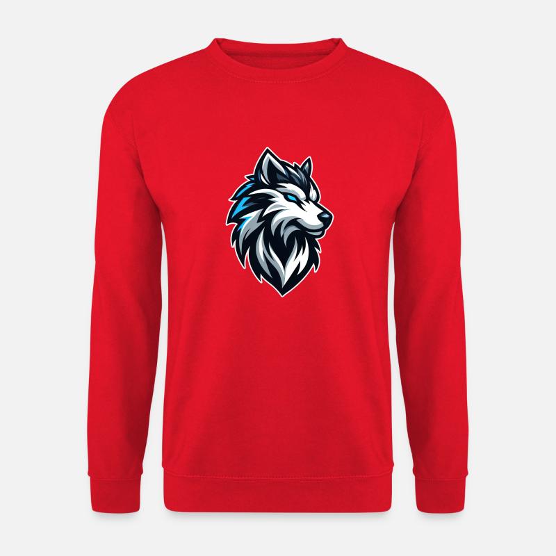 Wolf Illustration Emblem - Unisex Sweatshirt - red