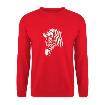 zebra 1 - Unisex Pullover - Rot - Vorne - Alina (178cm) & Michal (187cm)