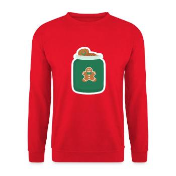 Weihnachtsplätzchen - Unisex Pullover - Rot - Vorne - Alina (178cm) & Michal (187cm)