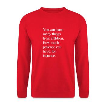 learning from kids - Unisex Sweatshirt - red - Front - Alina (178cm) & Michal (187cm)