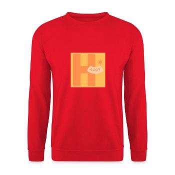 Happy - Unisex Pullover - Rot - Vorne - Alina (178cm) & Michal (187cm)