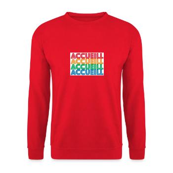 ACCUEILL - Sweat-shirt Unisexe - rouge - Devant - Alina (178cm) & Michal (187cm)