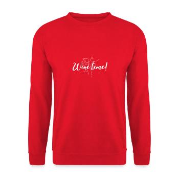 Innovatives Weinmotiv für deine Weinfreunde! - Unisex Pullover - Rot - Vorne - Alina (178cm) & Michal (187cm)