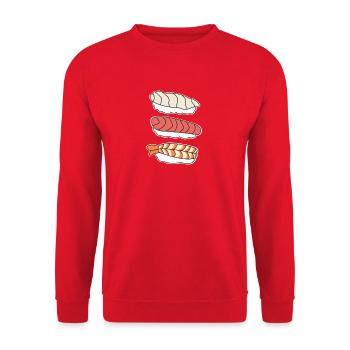 Sushi - Sweat-shirt Unisexe - rouge - Devant - Alina (178cm) & Michal (187cm)