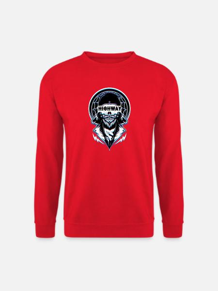 Aesthetic Biker Highway Glitch Design - Unisex Sweatshirt - red