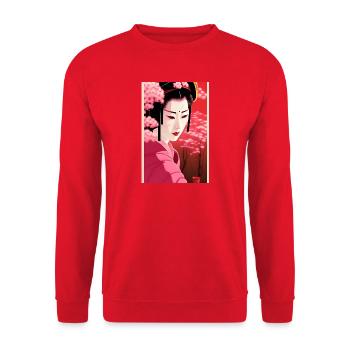 Geisha 6 - Sweat-shirt Unisexe - rouge - Devant - Alina (178cm) & Michal (187cm)