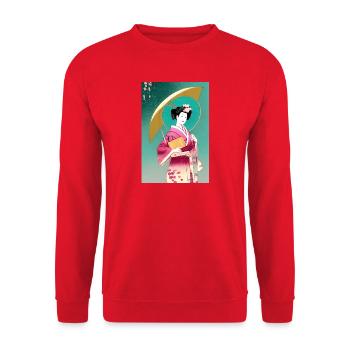 Geisha 2 - Sweat-shirt Unisexe - rouge - Devant - Alina (178cm) & Michal (187cm)