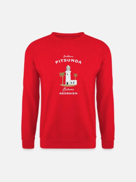Georgien, Batumi Leuchtturm am Schwarzen Meer - Unisex Pullover - Rot