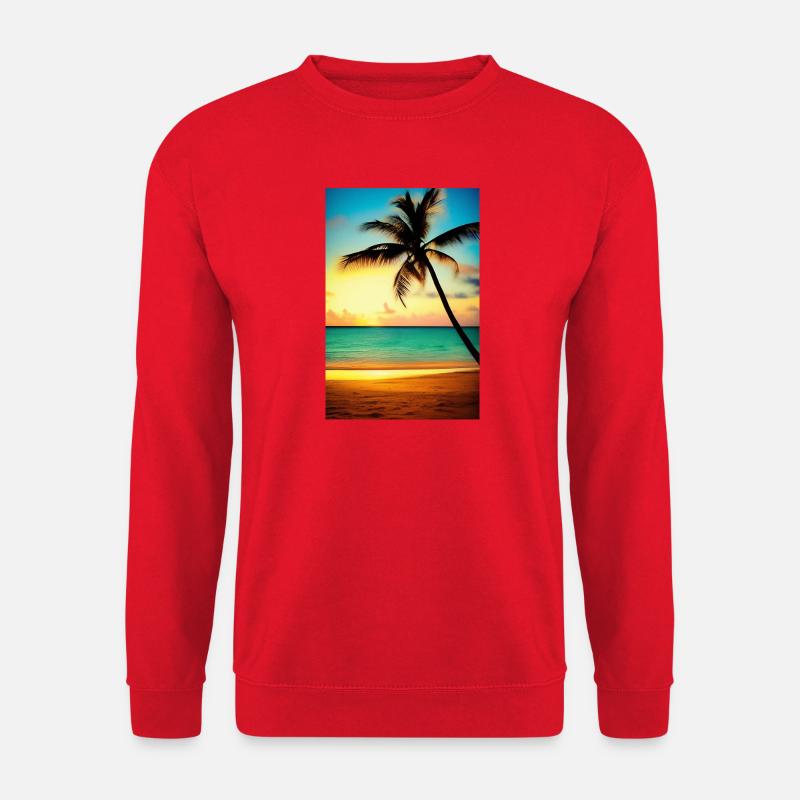 Karibik Palmen Strand - Unisex Pullover - Rot