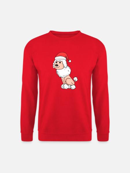 Caniche Chien Animal Noël - Sweat-shirt Unisexe - rouge