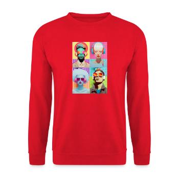 Music Pop Art - Unisex Sweatshirt - red - Front - Alina (178cm) & Michal (187cm)